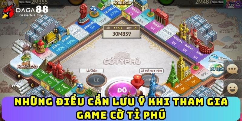 Những điều cần lưu ý khi tham gia game cờ tỉ phú